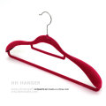 Swivel Hook Flocked Velvet Adult Clothes Hanger with Big Suit Shoulder